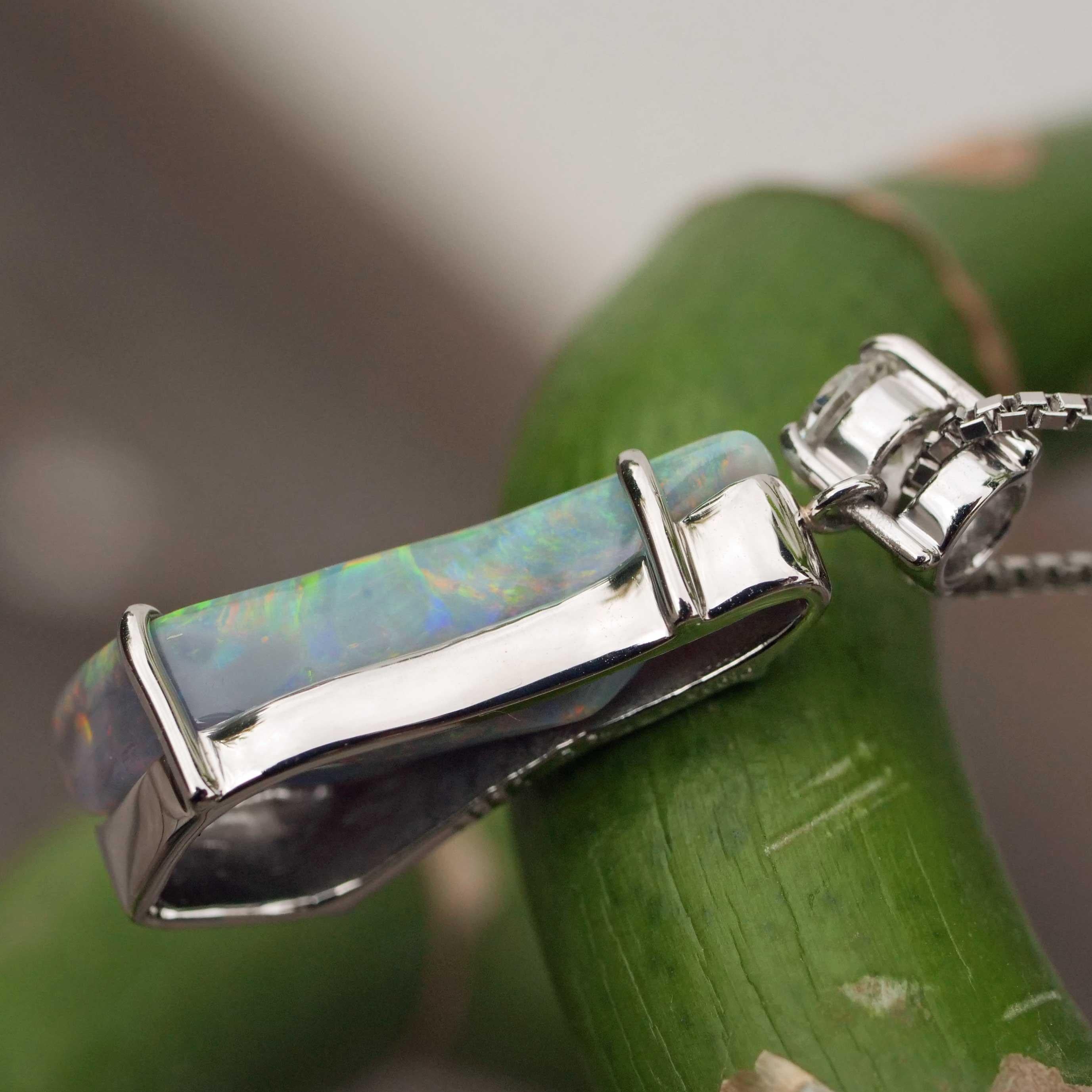 Weißer Vollopal-Brillant-Anhänger mit Kette 900 850 Platin 4,38 ct 0,284 ct A im Angebot 10