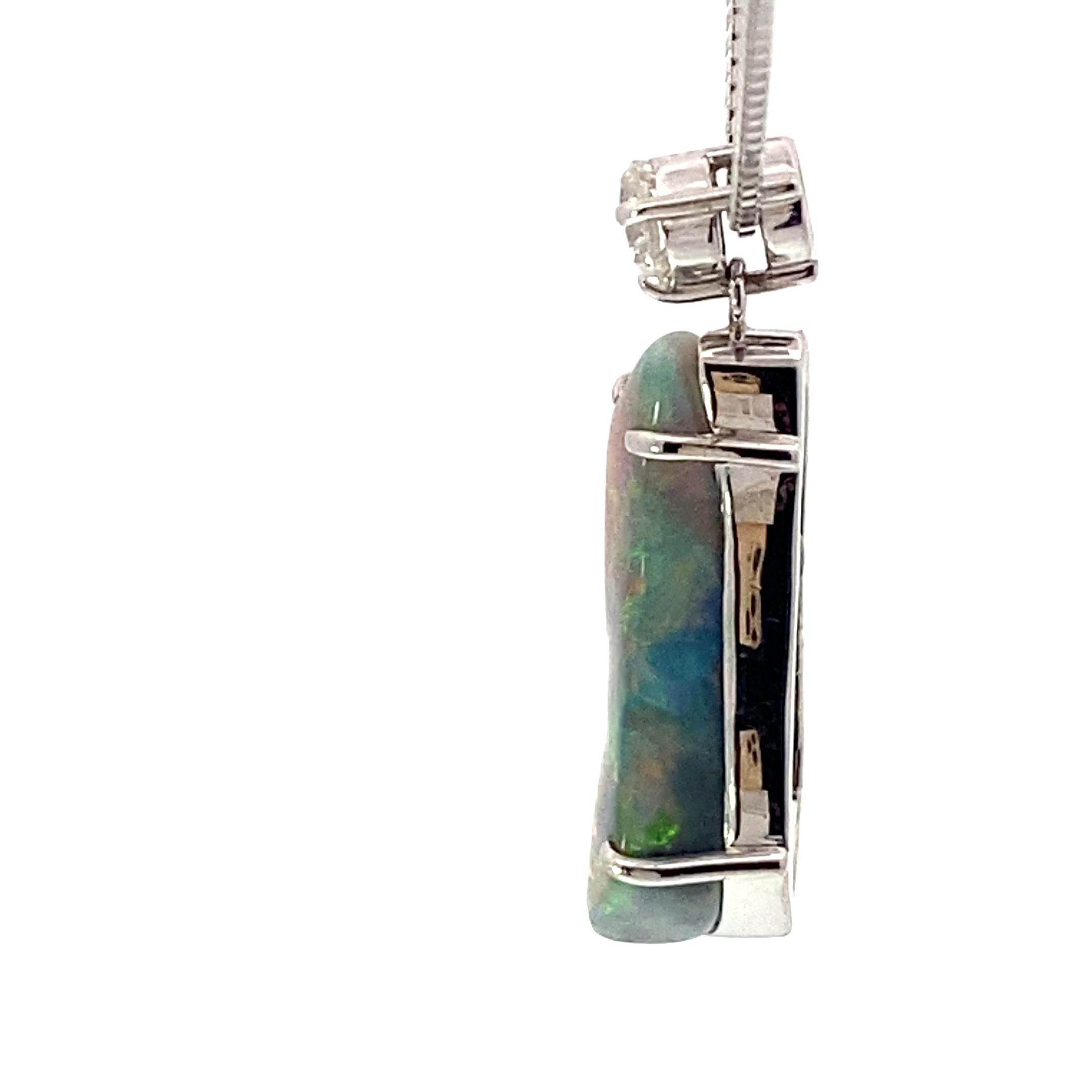 Weißer Vollopal-Brillant-Anhänger mit Kette 900 850 Platin 4,38 ct 0,284 ct A im Zustand „Neu“ im Angebot in Viena, Viena