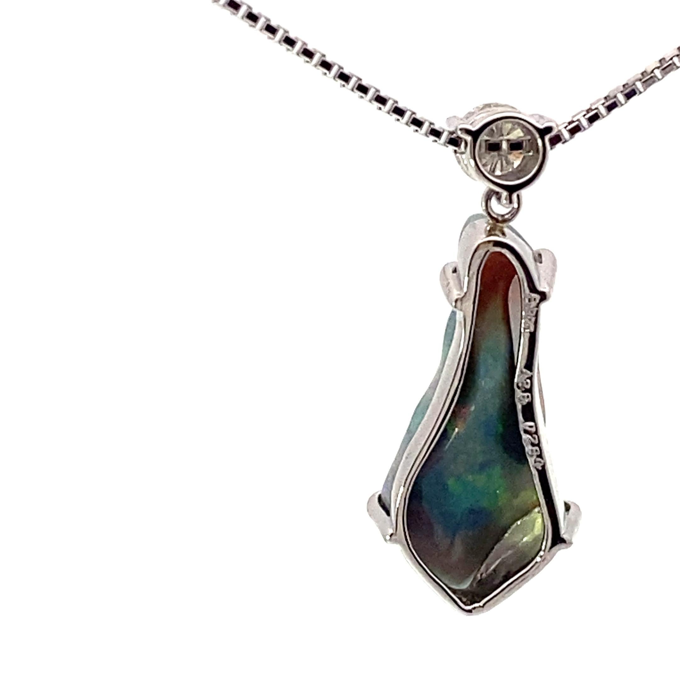 Weißer Vollopal-Brillant-Anhänger mit Kette 900 850 Platin 4,38 ct 0,284 ct A für Damen oder Herren im Angebot