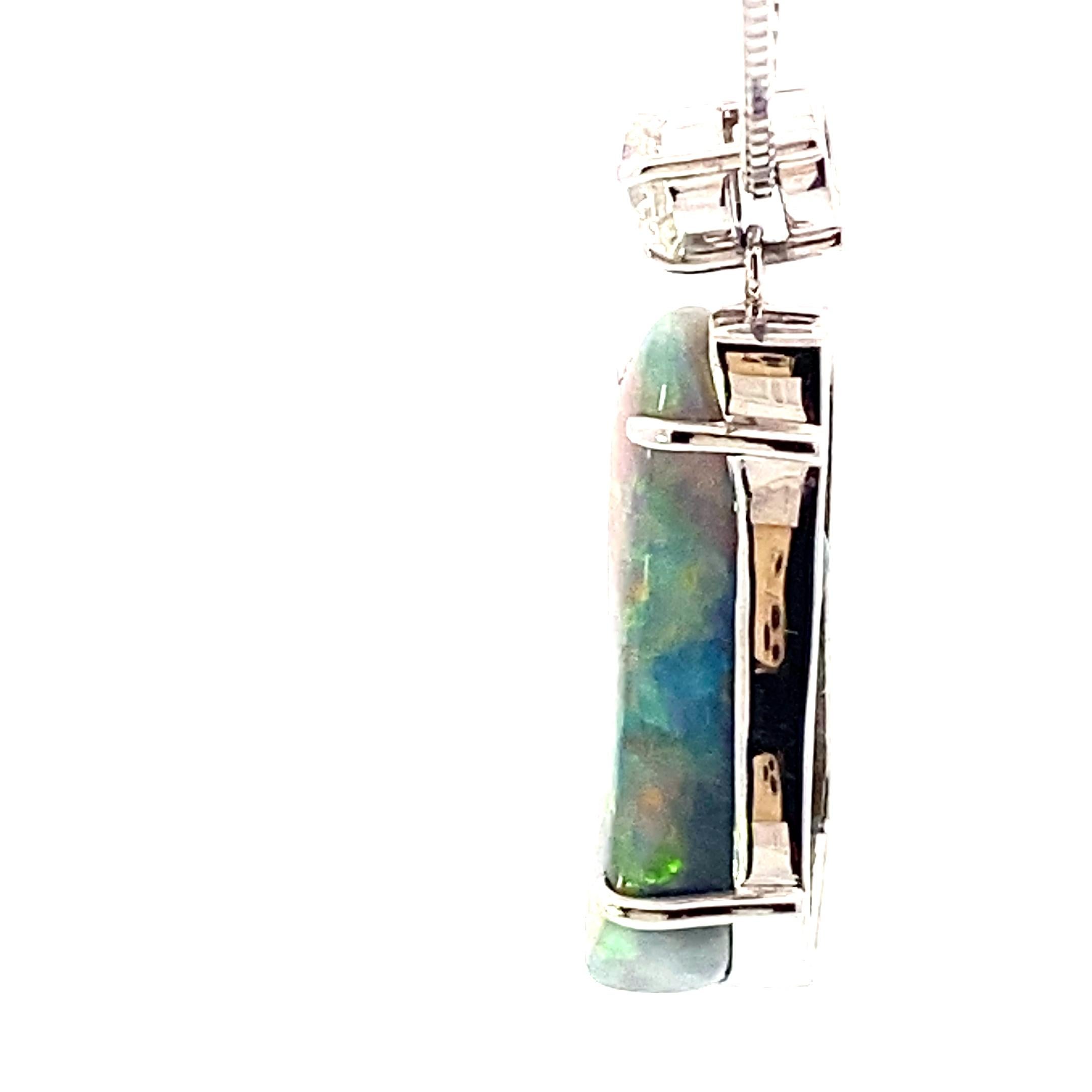 Weißer Vollopal-Brillant-Anhänger mit Kette 900 850 Platin 4,38 ct 0,284 ct A im Angebot 2