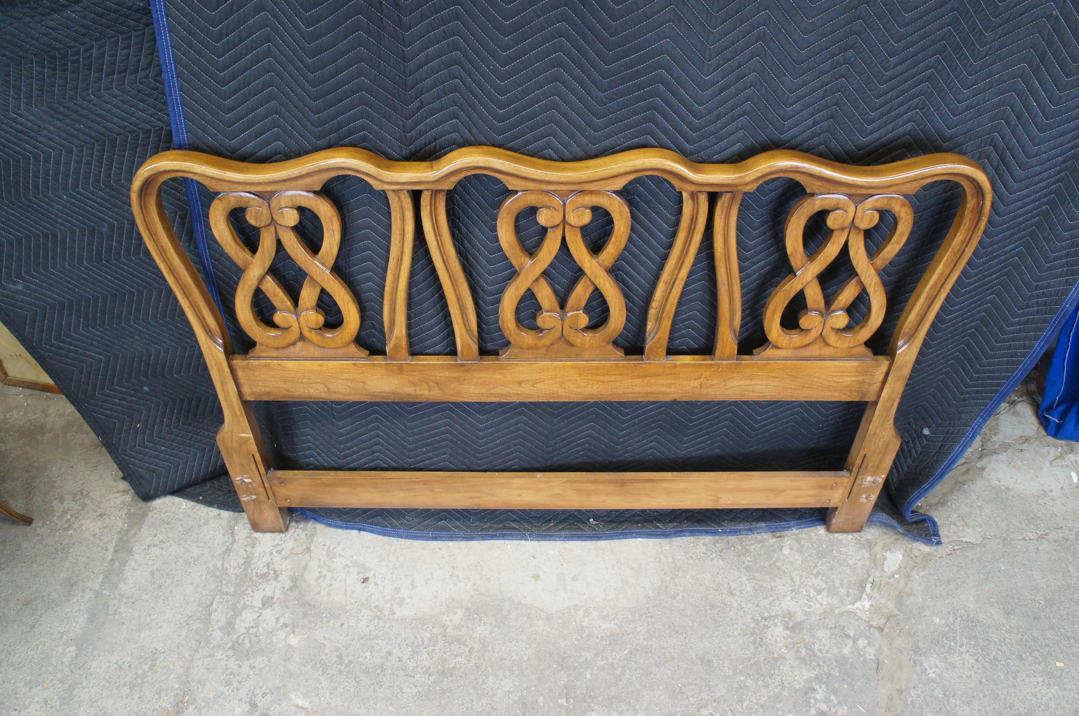 Mid-20th Century White Furniture Co Chippendale Mahogany Pretzel Back Full or Queen Headboard For Sale
