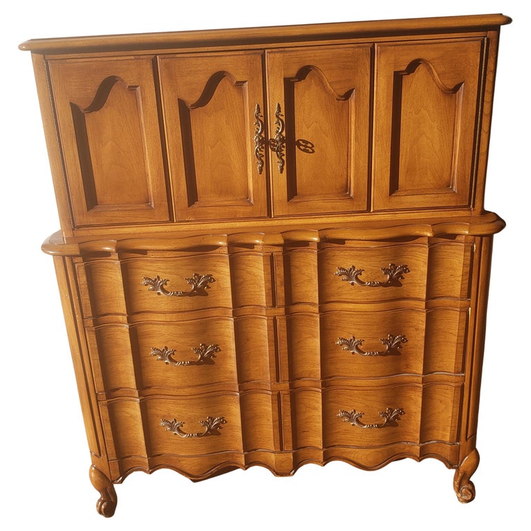 White Furniture French Country Solid Maple Gentlemen's Chest of Drawers