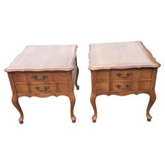 White Furniture French Country Two-Drawer Maple Side Tables
