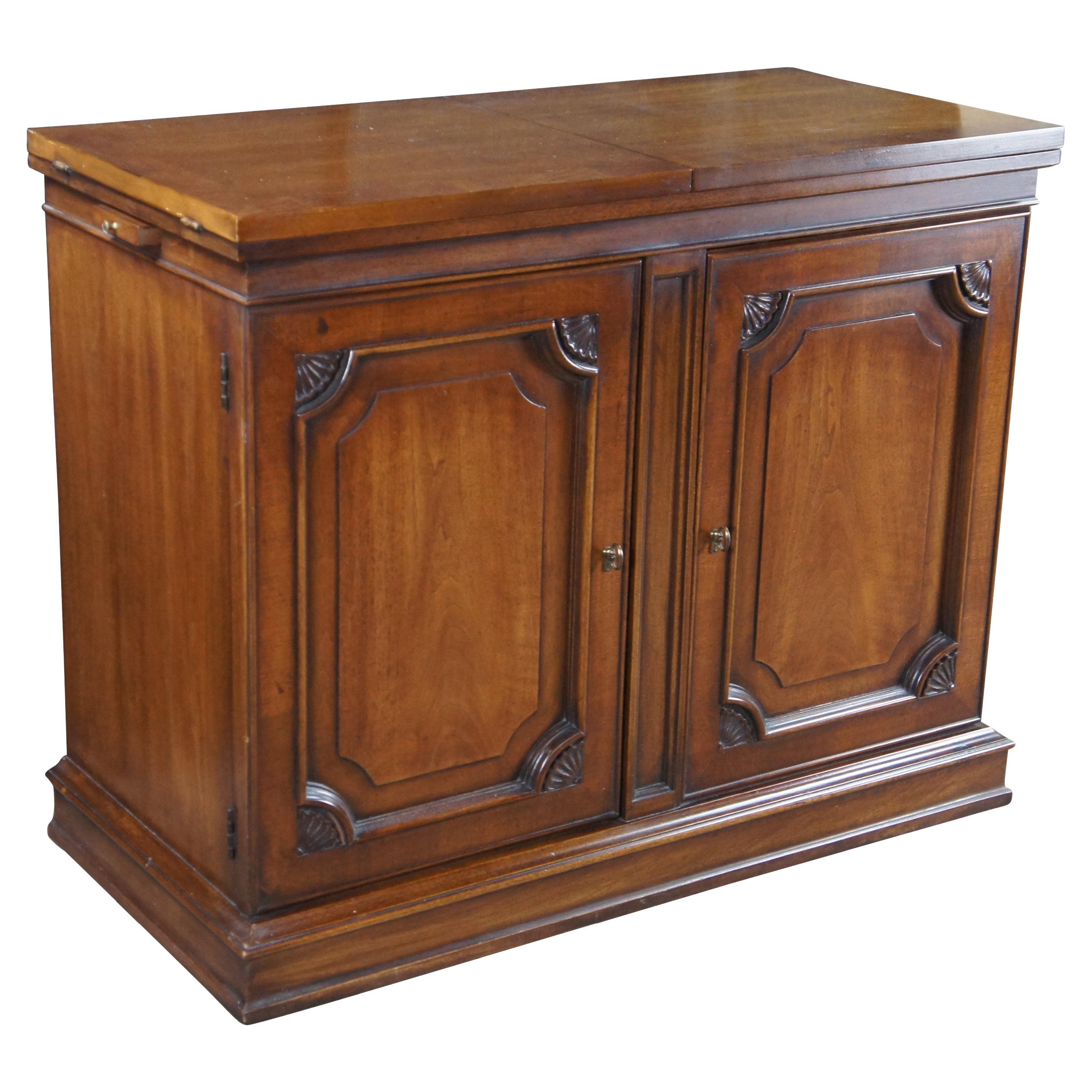 White Furniture Italian Provincial Neoclassical Walnut Flip Top Buffet Server For Sale