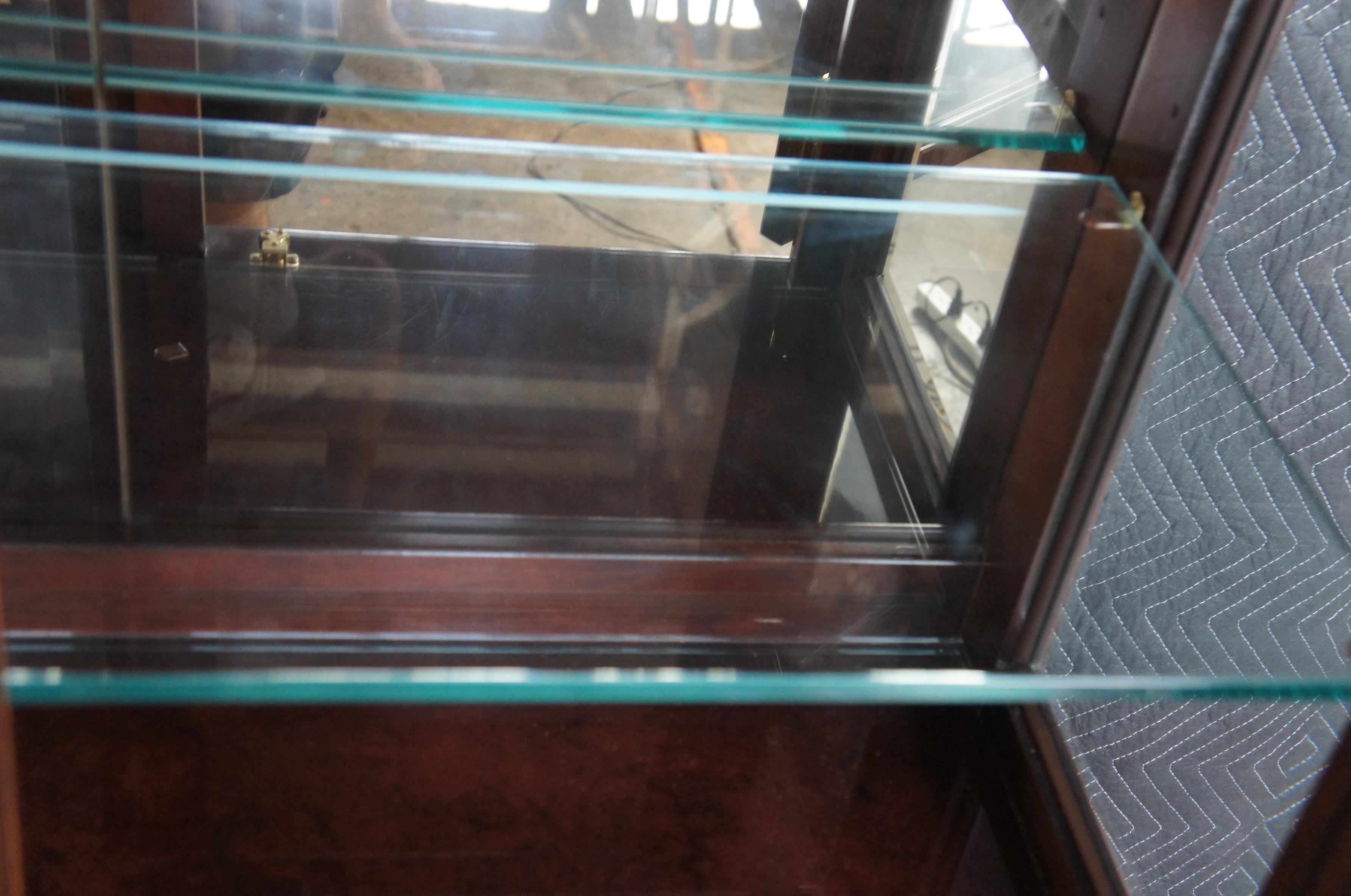 White Furniture Mahogany & Burl Mandarin Chinoiserie China Display Cabinet For Sale 1
