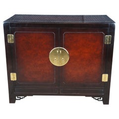 White Furniture Mahogany & Burl Mandarin Chinoiserie Flip Top Buffet Server