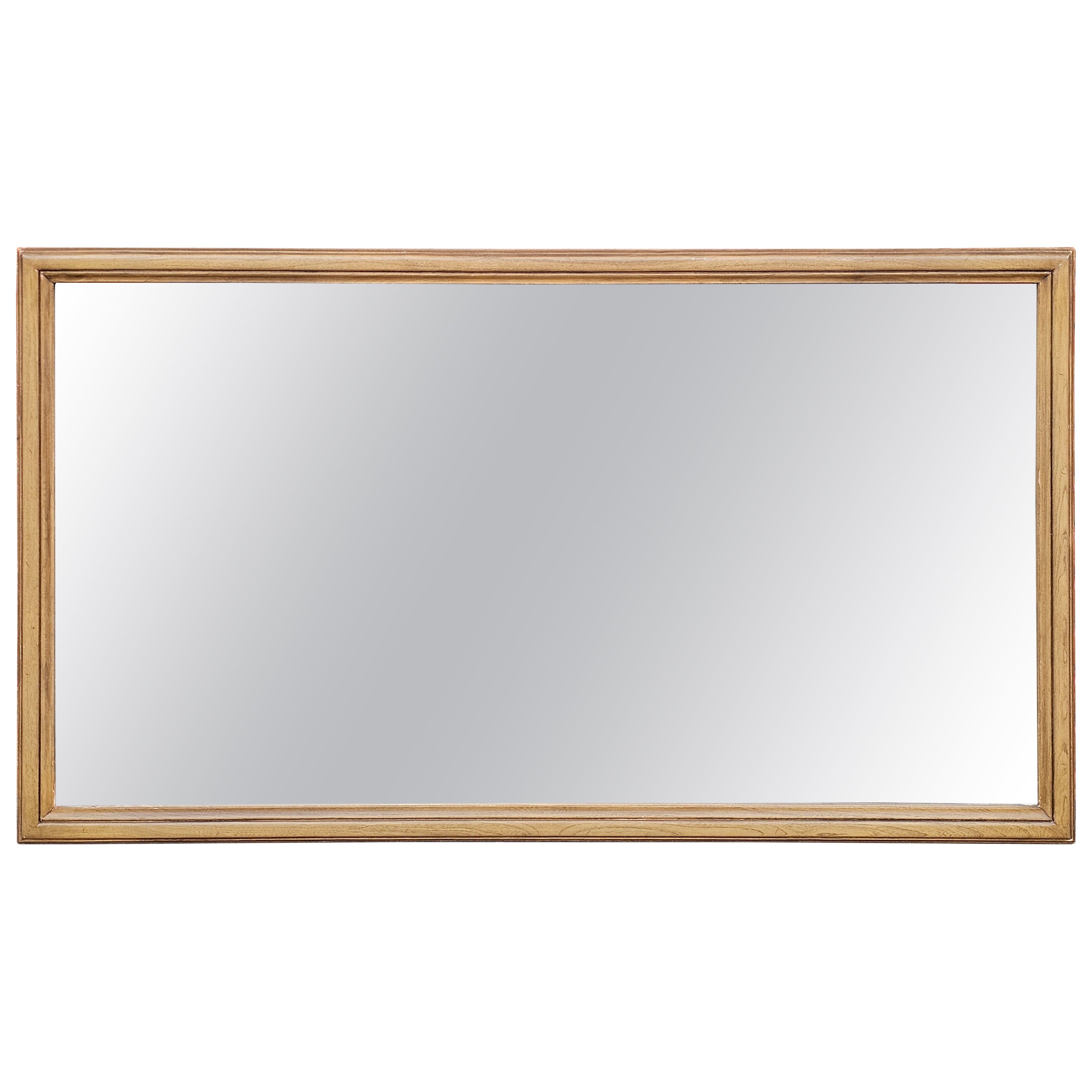 White Furniture Mid Century Modern Bisque Maple Wall Mirror For Sale