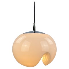 White FUTURA glass pendant light by Peill and Putzler 1970