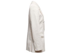 White Gabriela Hearst Double-Breasted Corduroy Blazer