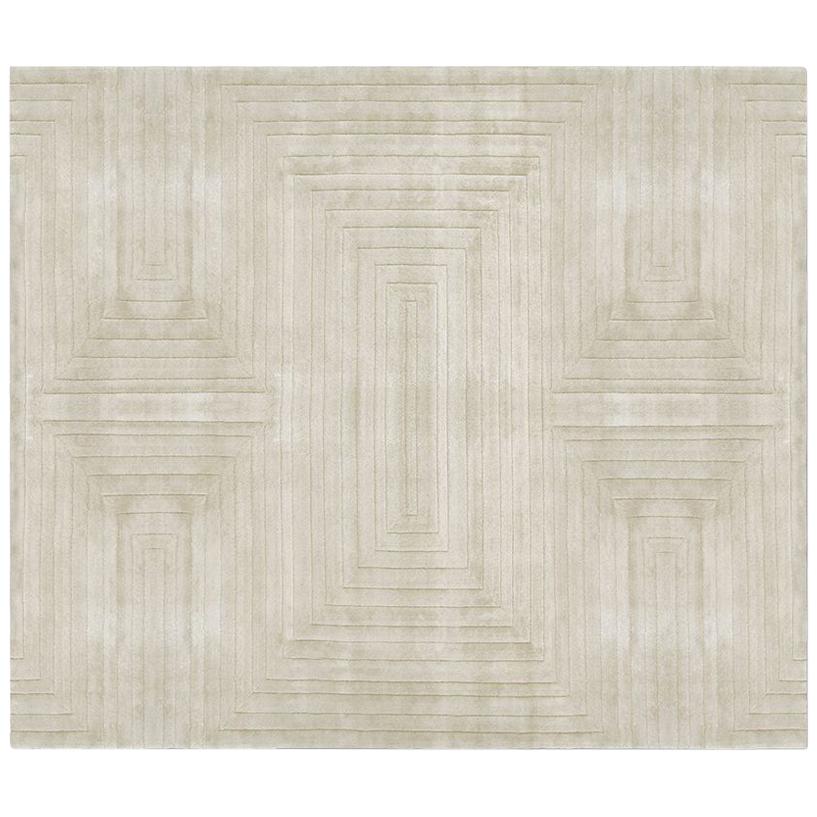 White Garden Rug in Hand-Tufted Botanical Silk by Rug
Society For Sale