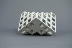 White Geometrical Minimal Porcelain Sculpture