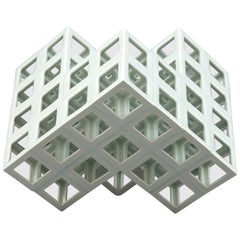 White Geometrical Minimal Porcelain Sculpture