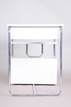 White German Bauhaus Chrome Plated Steel Writing Desk, Made in the 1930s