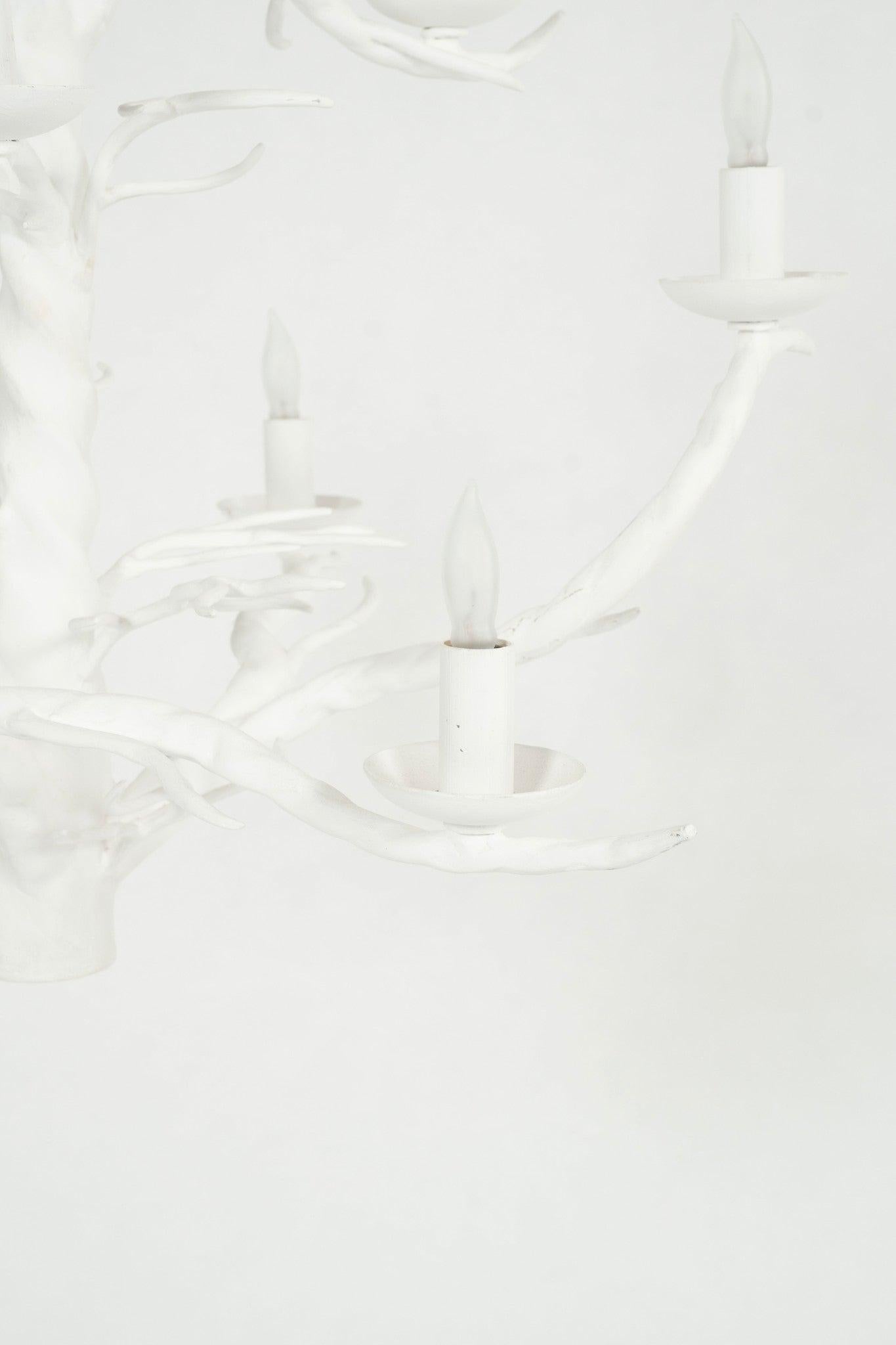 White Gesso Branch Chandelier 2