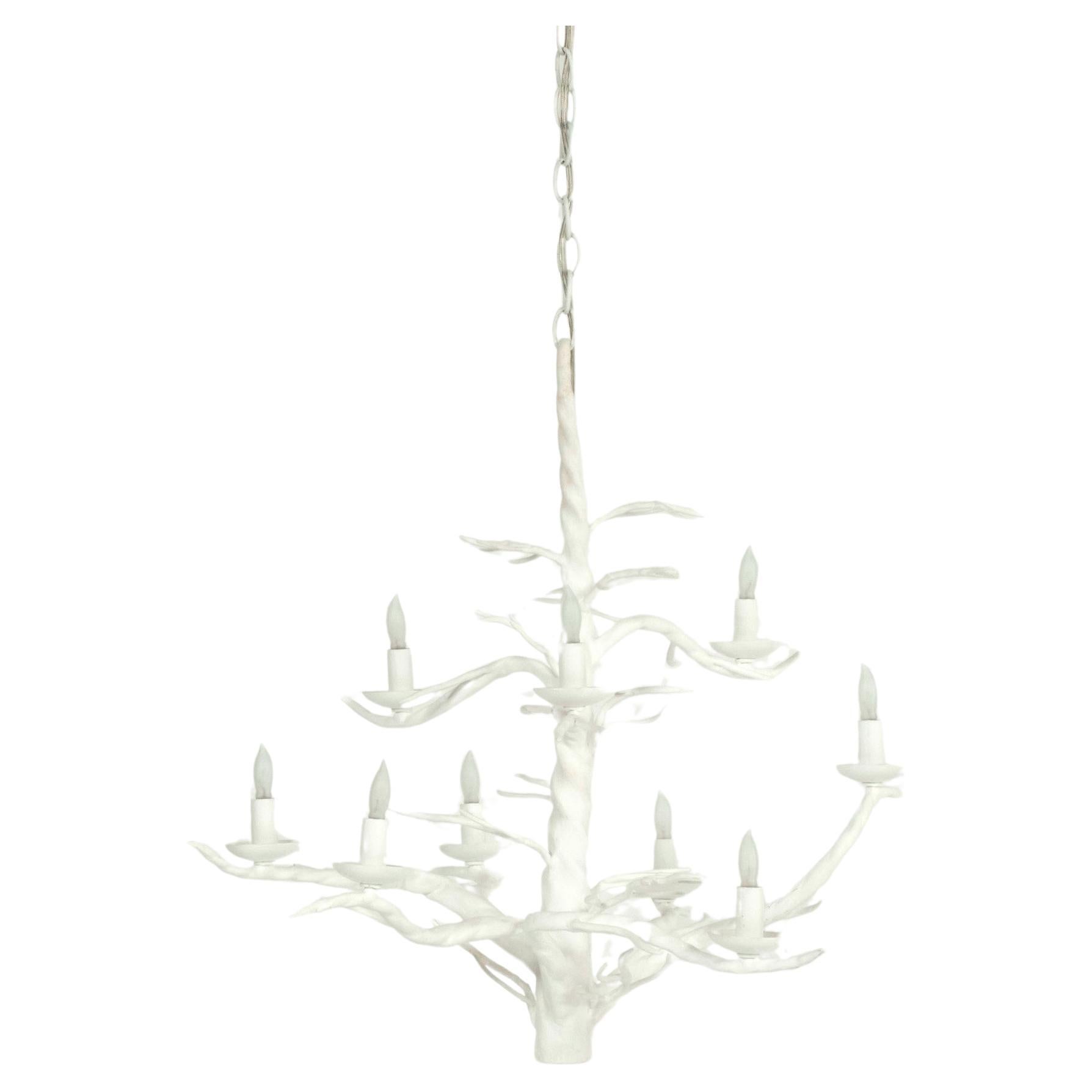 White Gesso Branch Chandelier