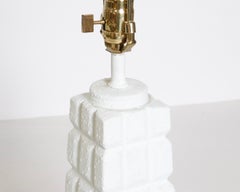 Paire de lampes de bureau en gesso blanc