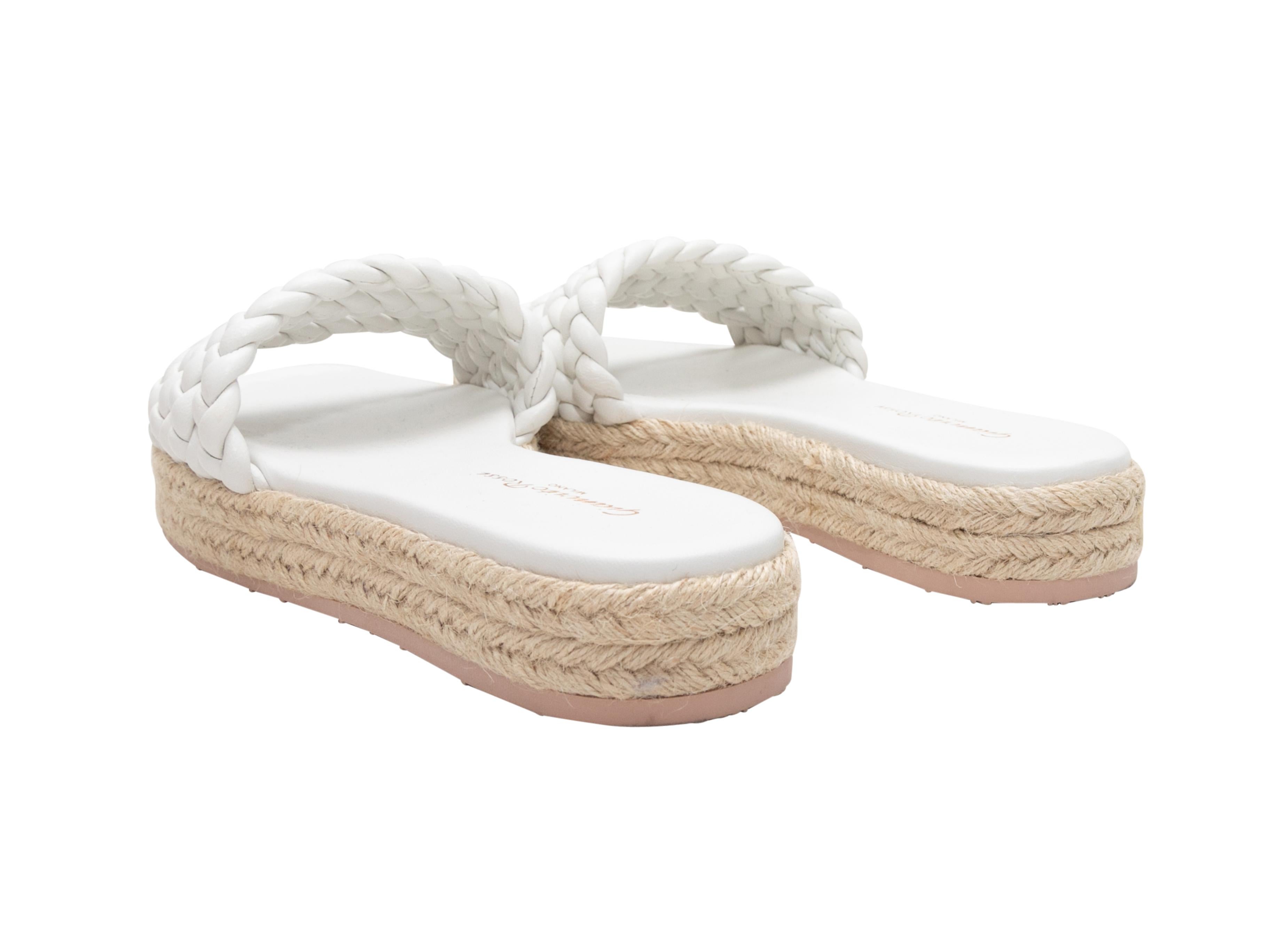 Weiße Gianvito Rossi Geflochtene Espadrille Slides Damen im Angebot
