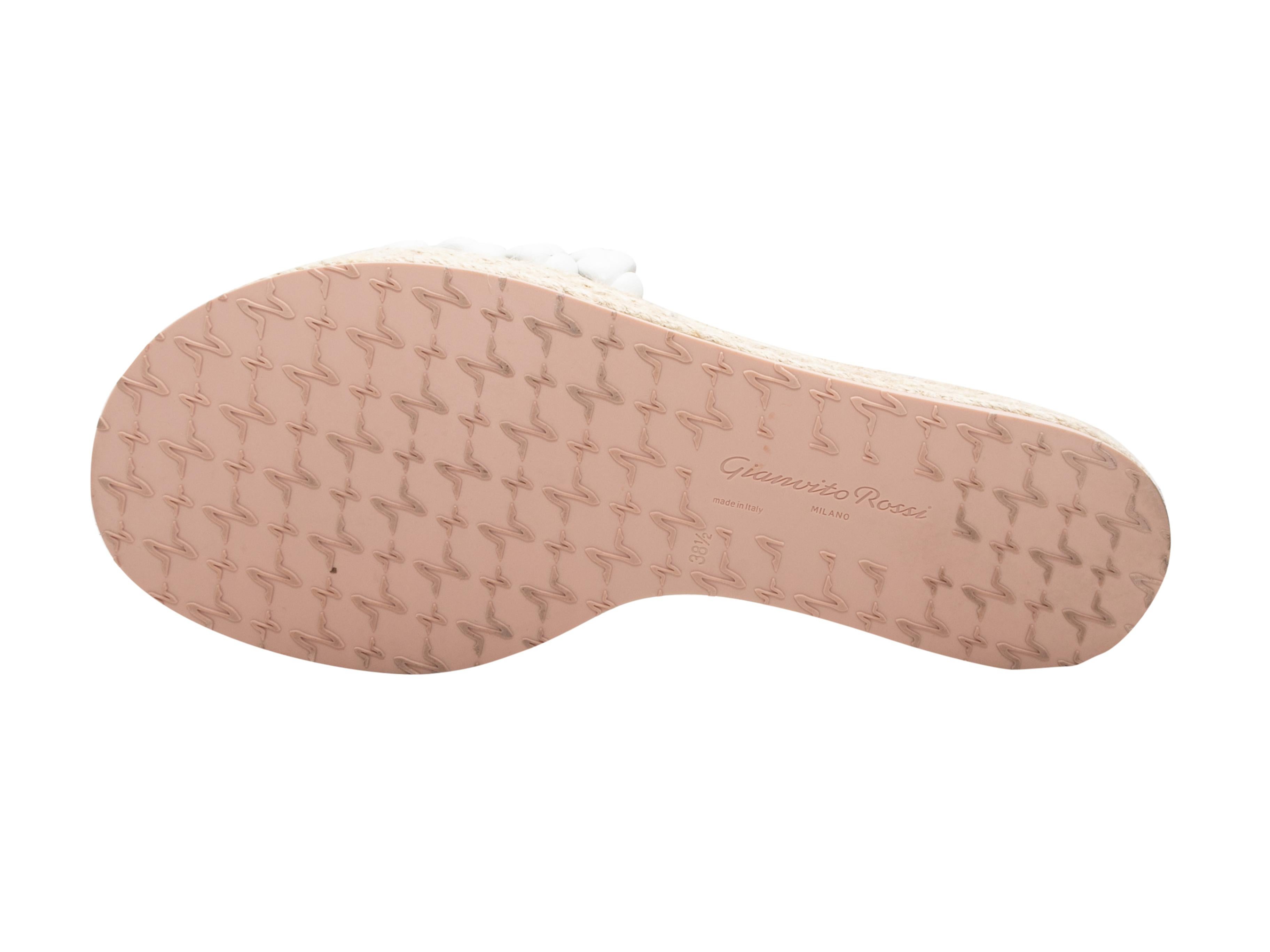 Weiße Gianvito Rossi Geflochtene Espadrille Slides im Angebot 1