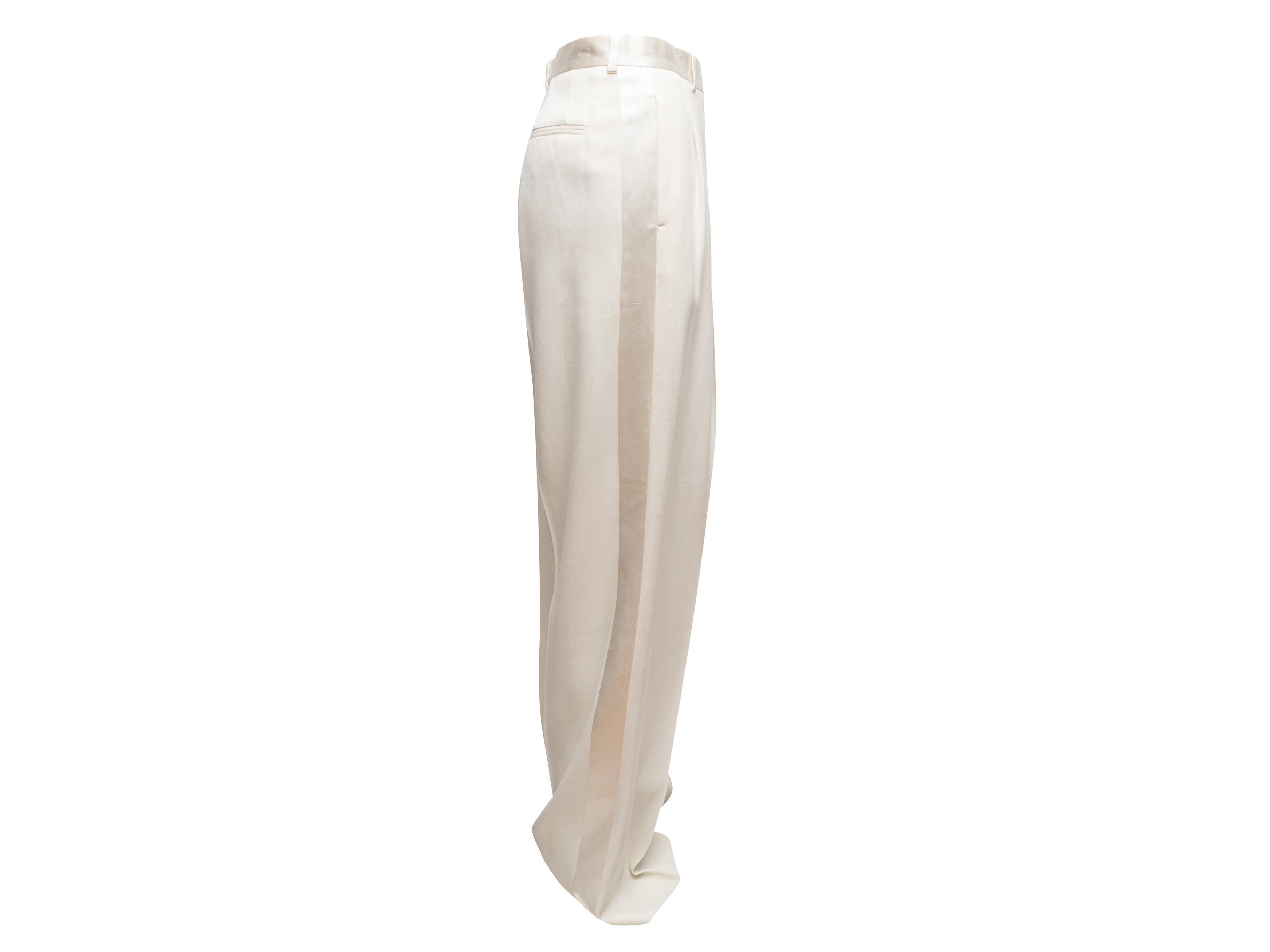 Weiße Givenchy Hose aus Wolle mit weitem Bein Größe FR 42 Damen im Angebot
