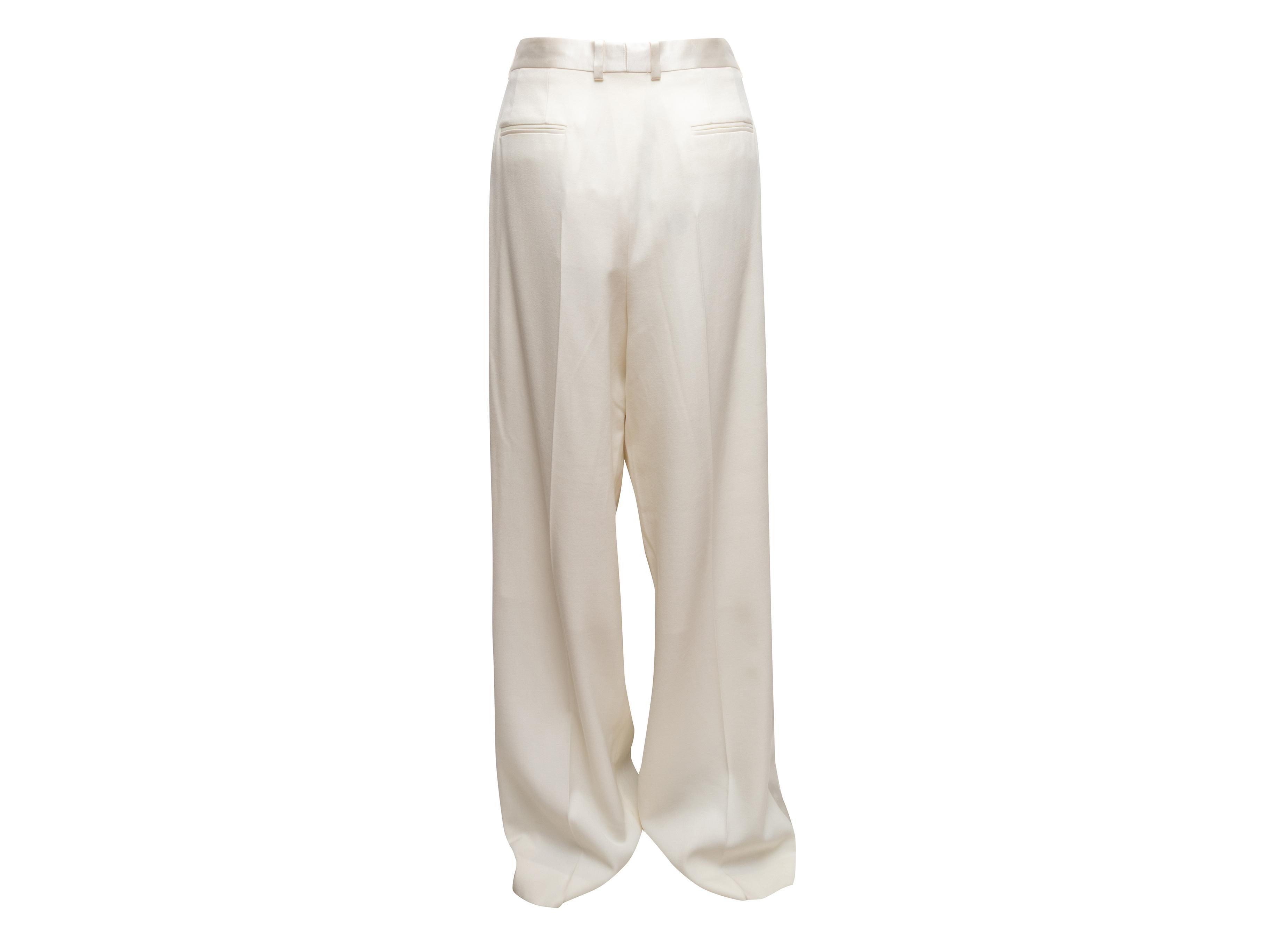 Weiße Givenchy Hose aus Wolle mit weitem Bein Größe FR 42 im Angebot 1