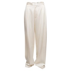 Pantalón blanco de lana Givenchy con pernera ancha Talla FR 42