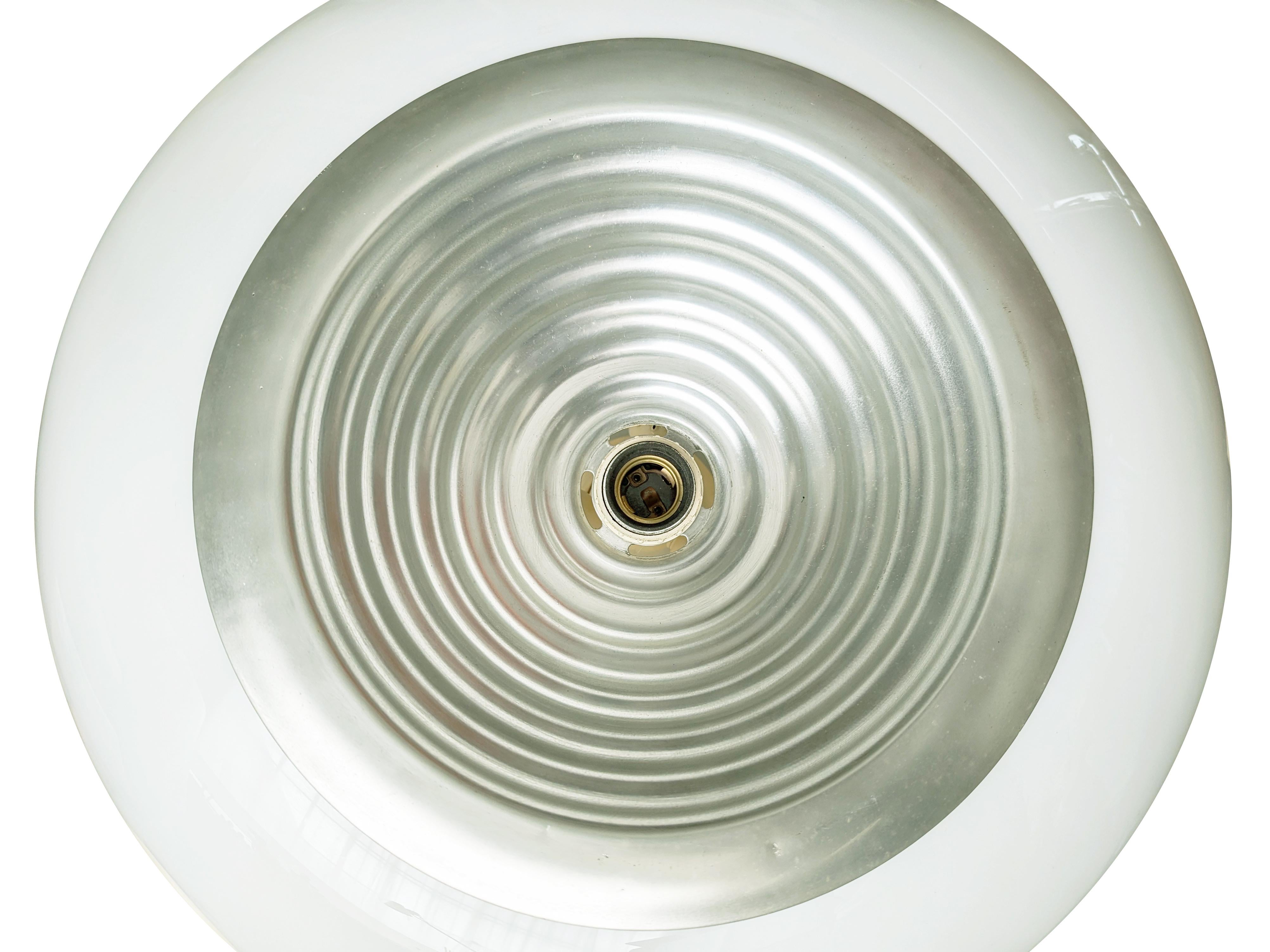 White Glass, Aluminum & Plastic Black & White Pendant by Castiglioni for Flos In Good Condition For Sale In Varese, Lombardia