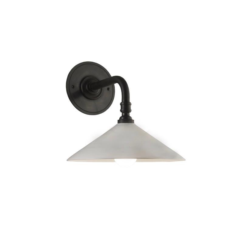 Contemporary White Glass and Bronze Sconce For Sale