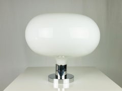 White Glass and Chromed Metal AM5N Flush Mount by F. Albini F. Helg for Sirrah