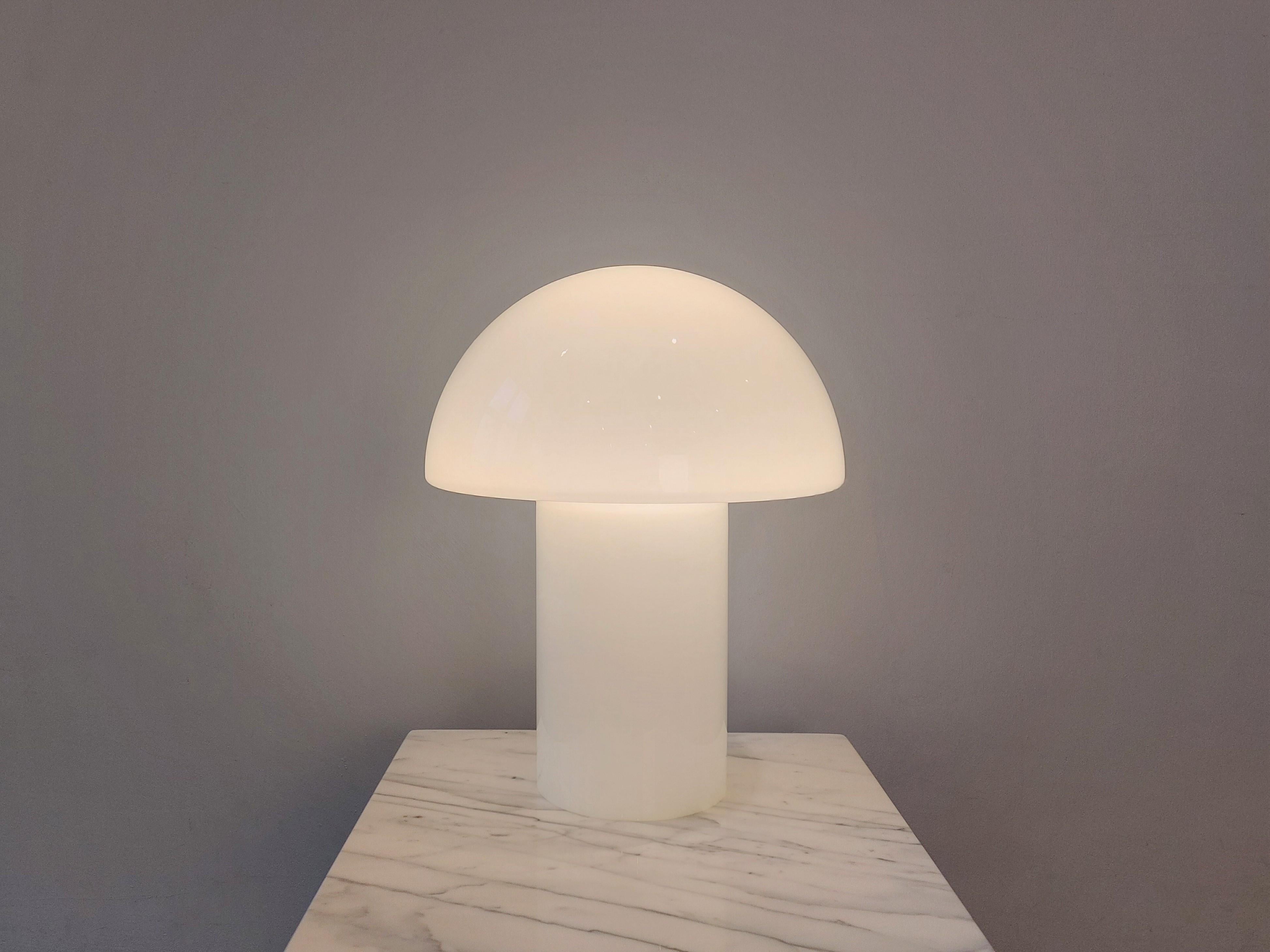 Late 20th Century White Glass 'Lido' Table Lamp by Peill & Putzler, Germany