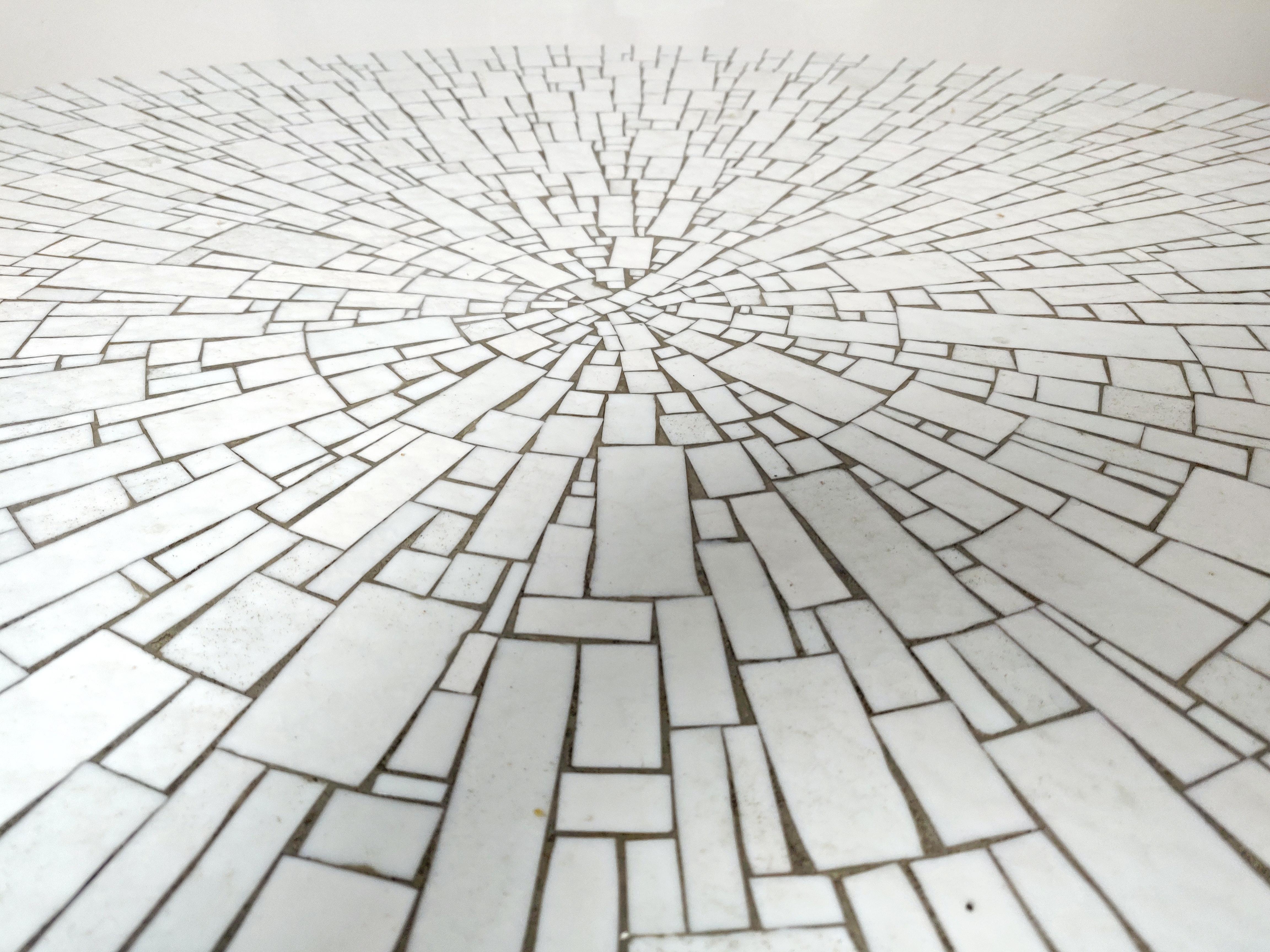20th Century White Glass Mosaic Coffee Table, Germany, 1970s
