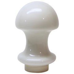 Weißes Glas Muranoglas Pilz Lampe