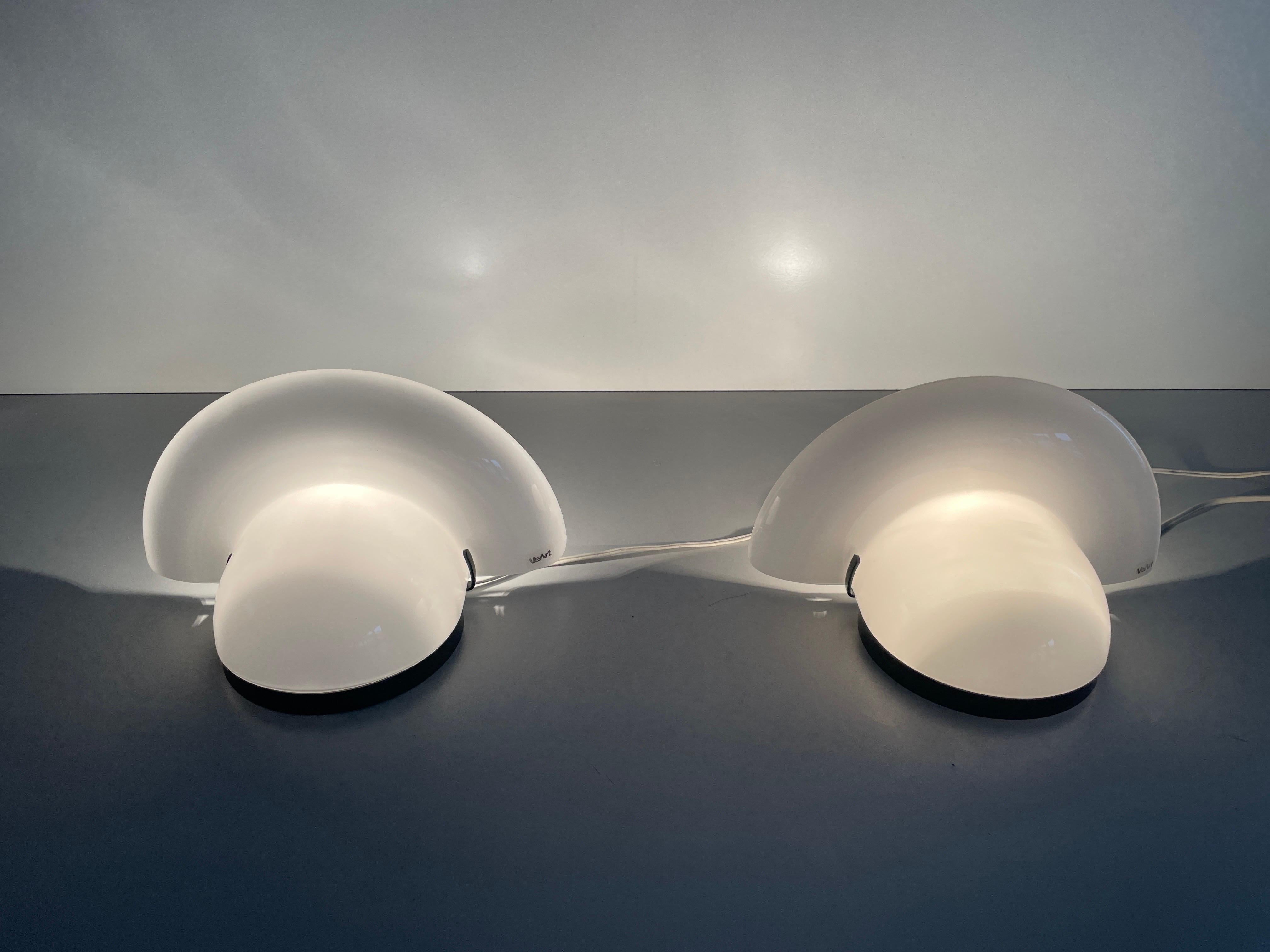 White Glass Pair of Sconces by VeArt, 1970s, Italy For Sale 8