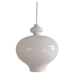 White glass pendant lamp by Hans Agne Jakobsson for Staff Leuchten