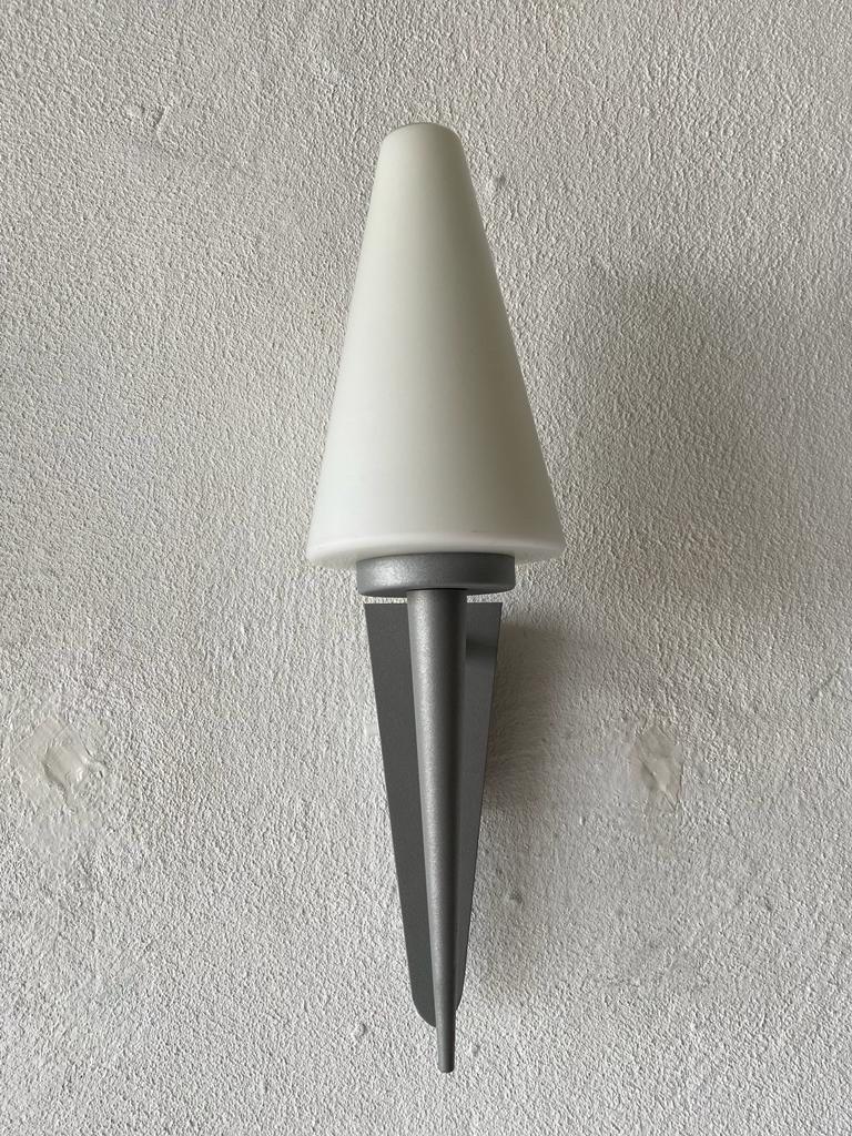 Paire d'appliques pyramidales en verre blanc par Böhmer Leuchten, années 1970, Allemagne en vente 6