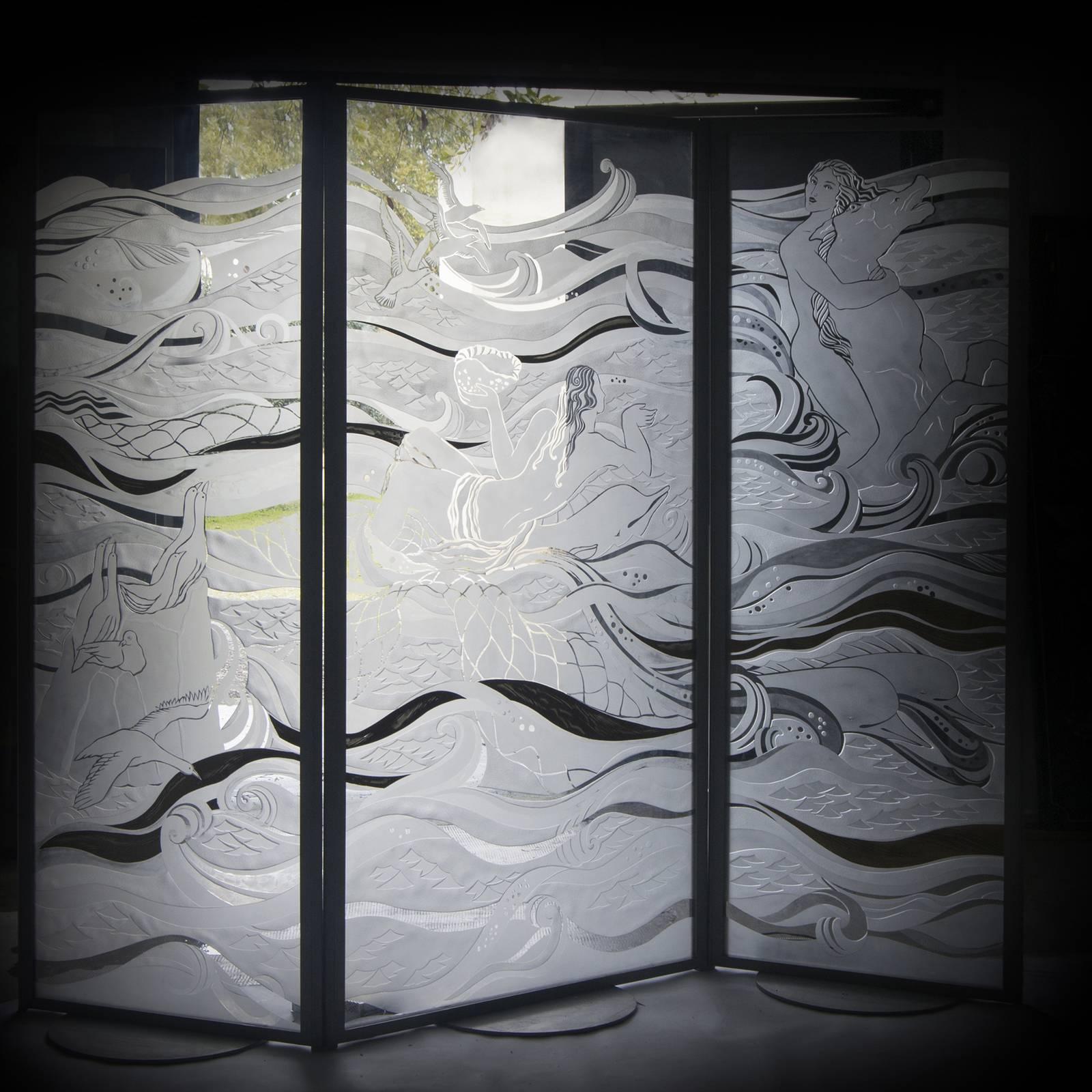 italien Écran en verre blanc