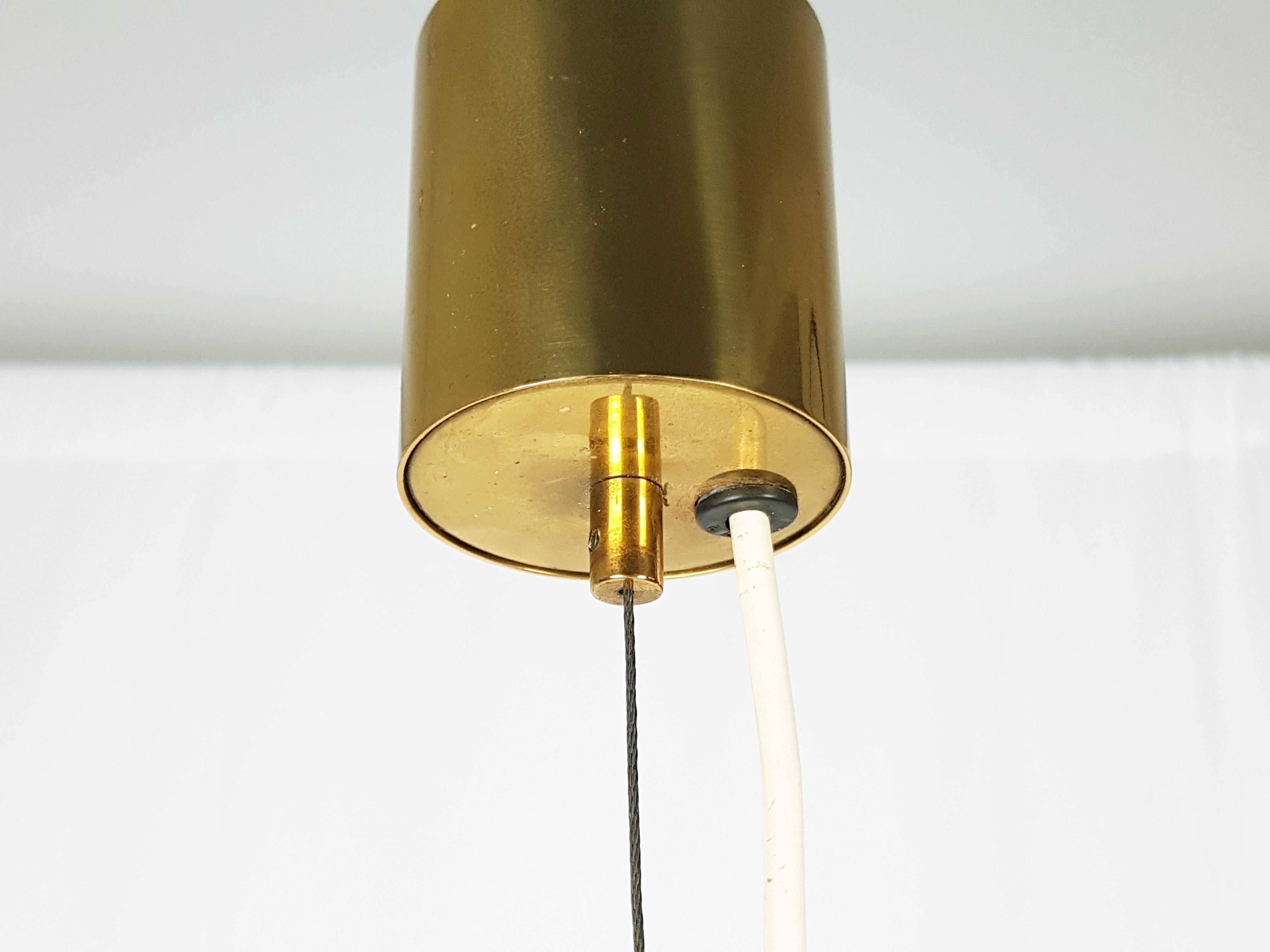 Lampshade in opal white glass with matte finish, brass adjustable inclination device. Very good condition.