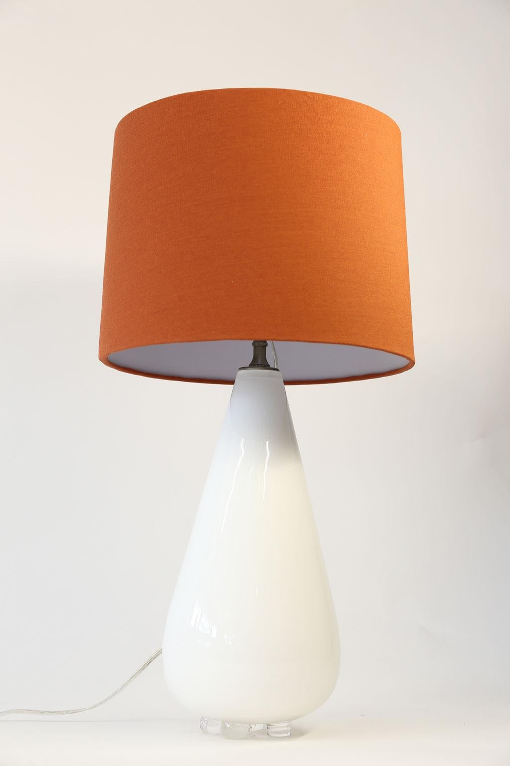 White Cased Glass Table Lamp 3