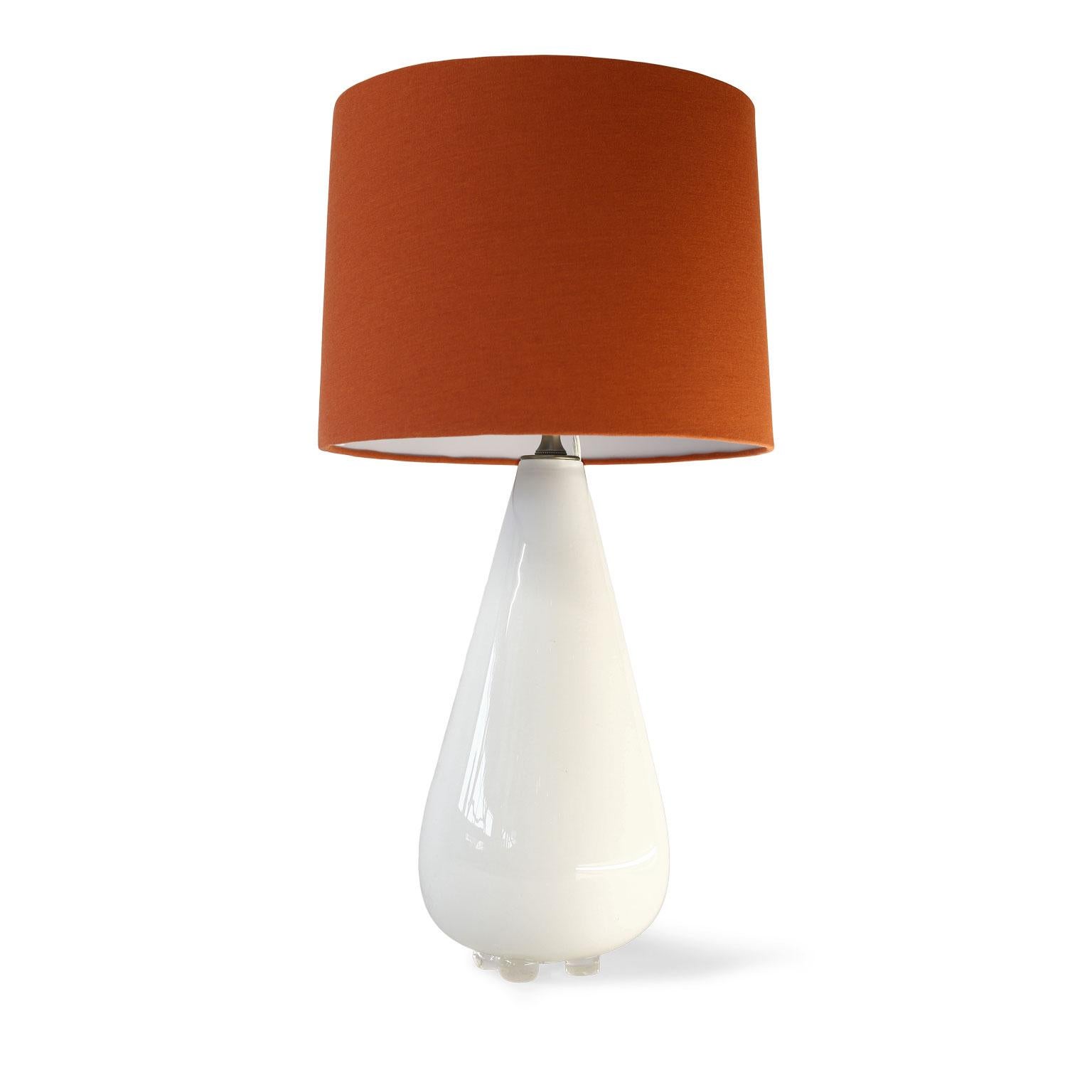White Cased Glass Table Lamp 4