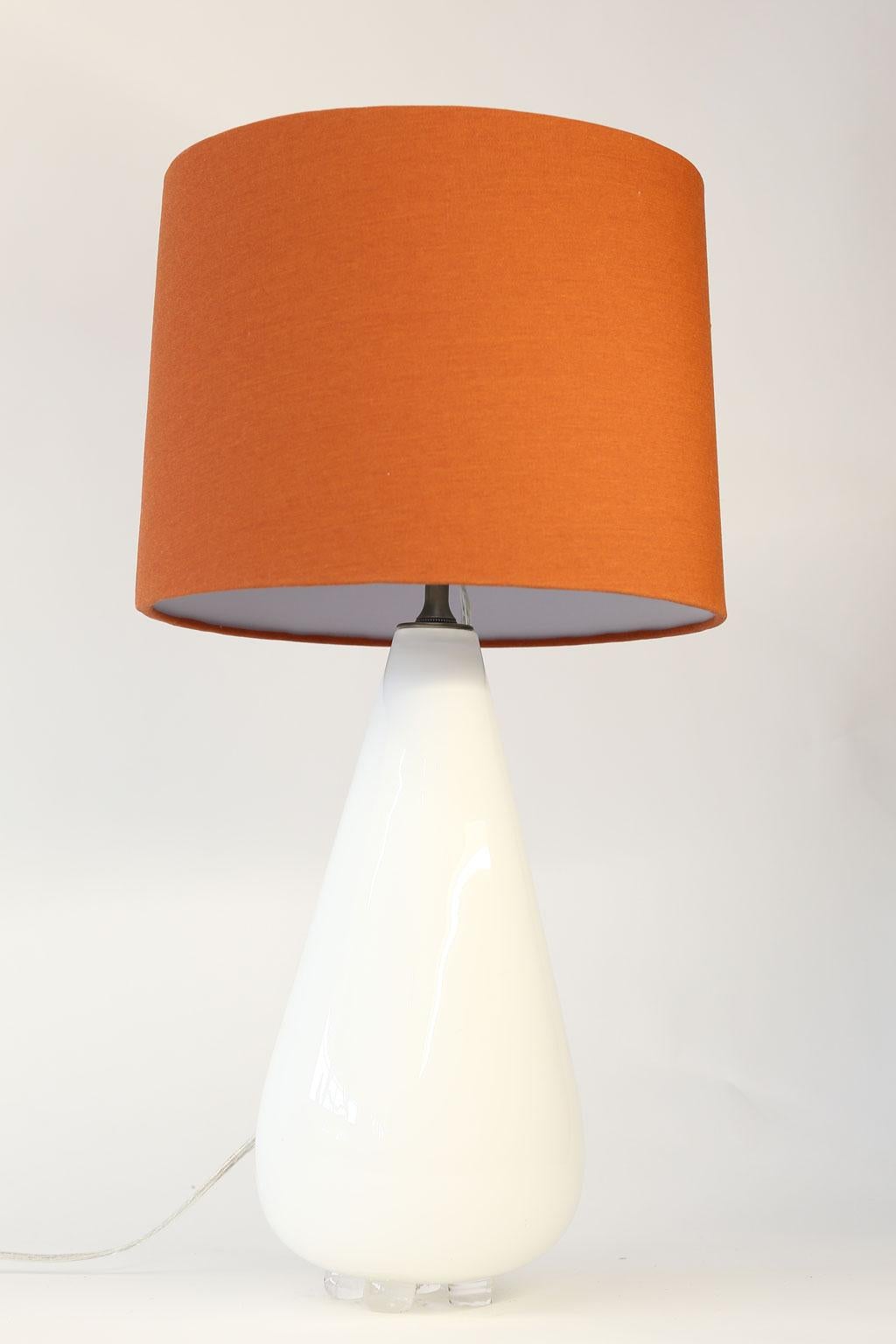 American White Cased Glass Table Lamp