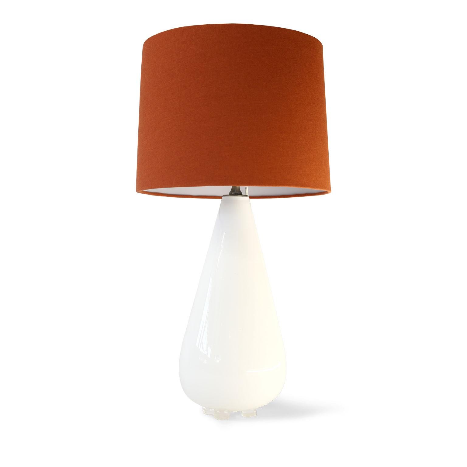 Contemporary White Cased Glass Table Lamp