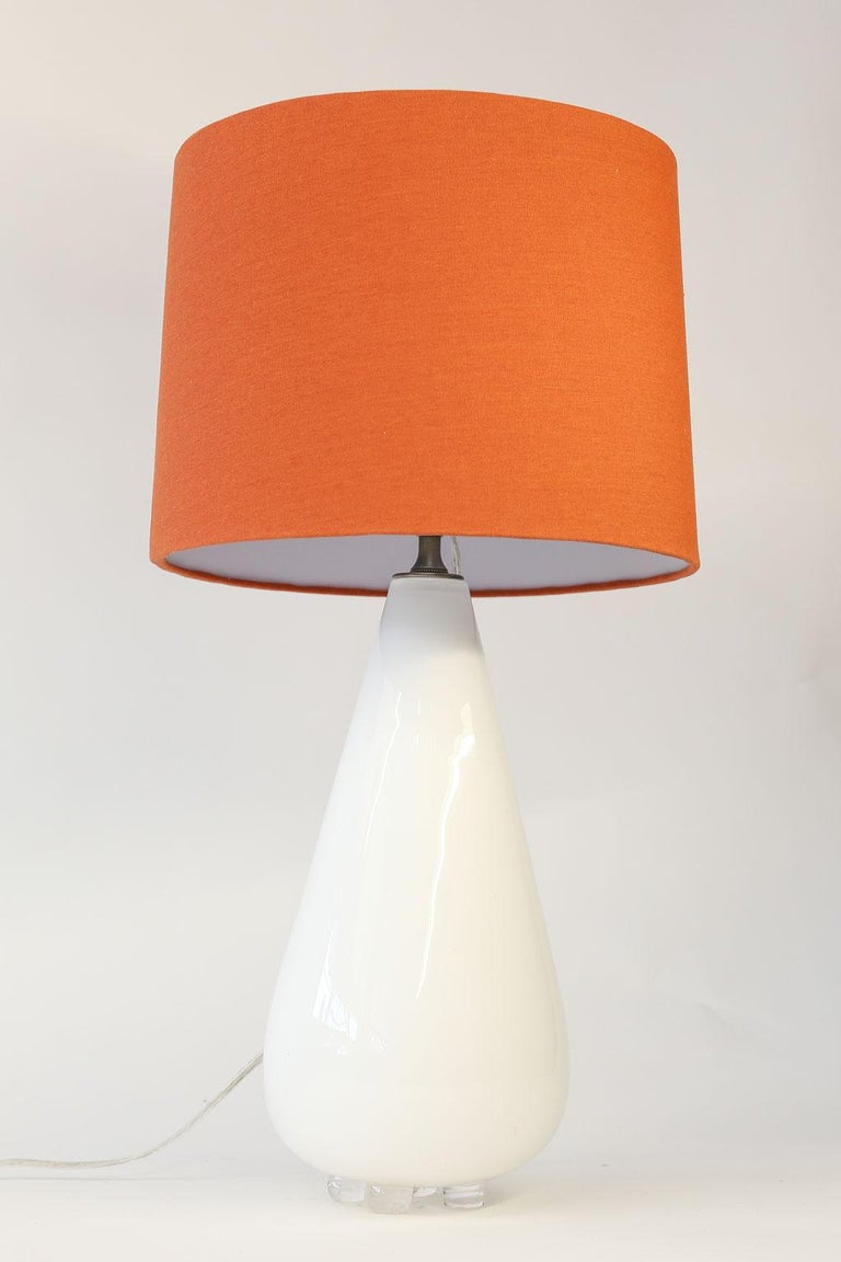 White Glass Table Lamp For Sale at 1stdibs