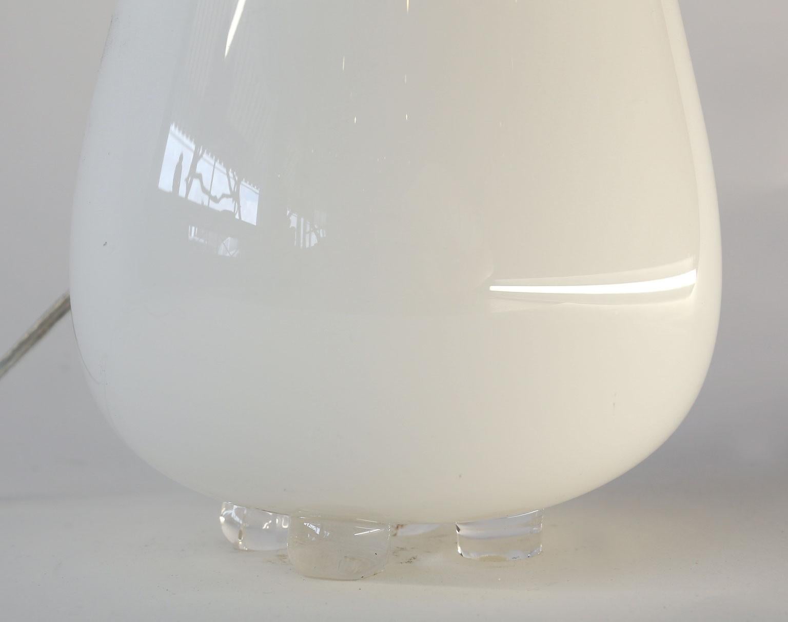 White Cased Glass Table Lamp 2