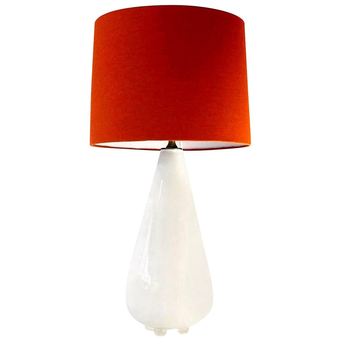 White Cased Glass Table Lamp 5