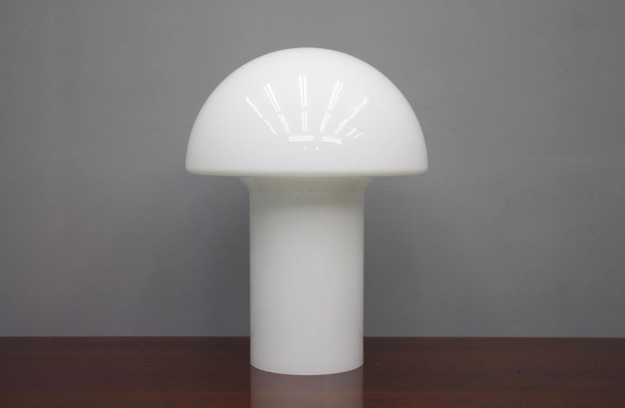 Late 20th Century White Glass Table Lamp by Peill & Putzler, Germany, 1970s