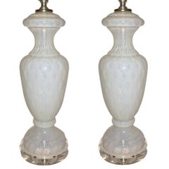 Pair of Opaline Glass Table Lamps