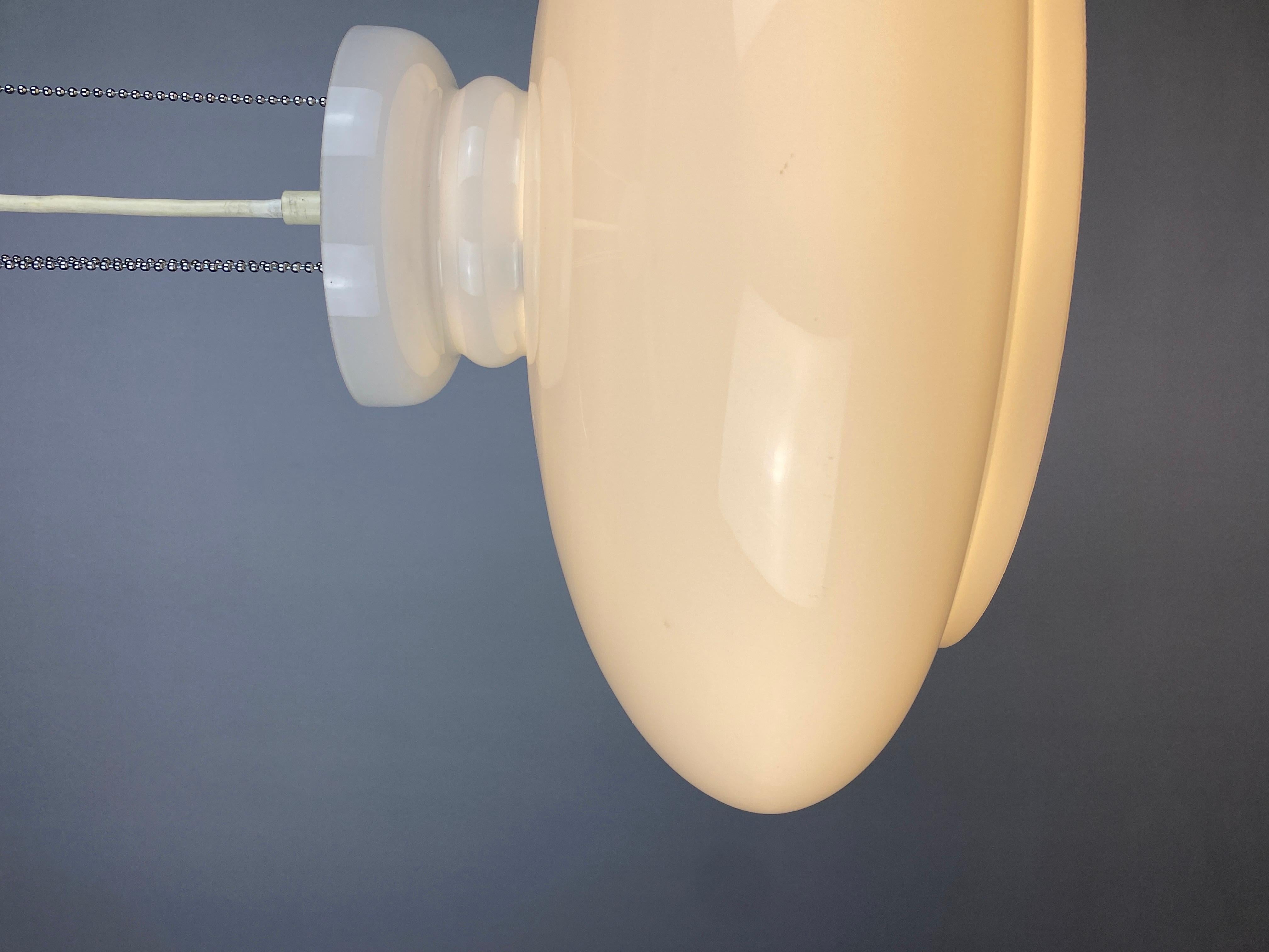 1 of 3 White Glass UFO shaped pendant light B-1008 BOWL by RAAK Amsterdam 1960 In Excellent Condition In TERHEIJDEN, NB