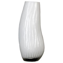 White Glass Vase, Italy, 1970s