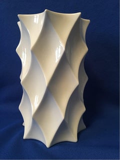 White Glaze Geometric Vase Gerold Porcelain Bavaria