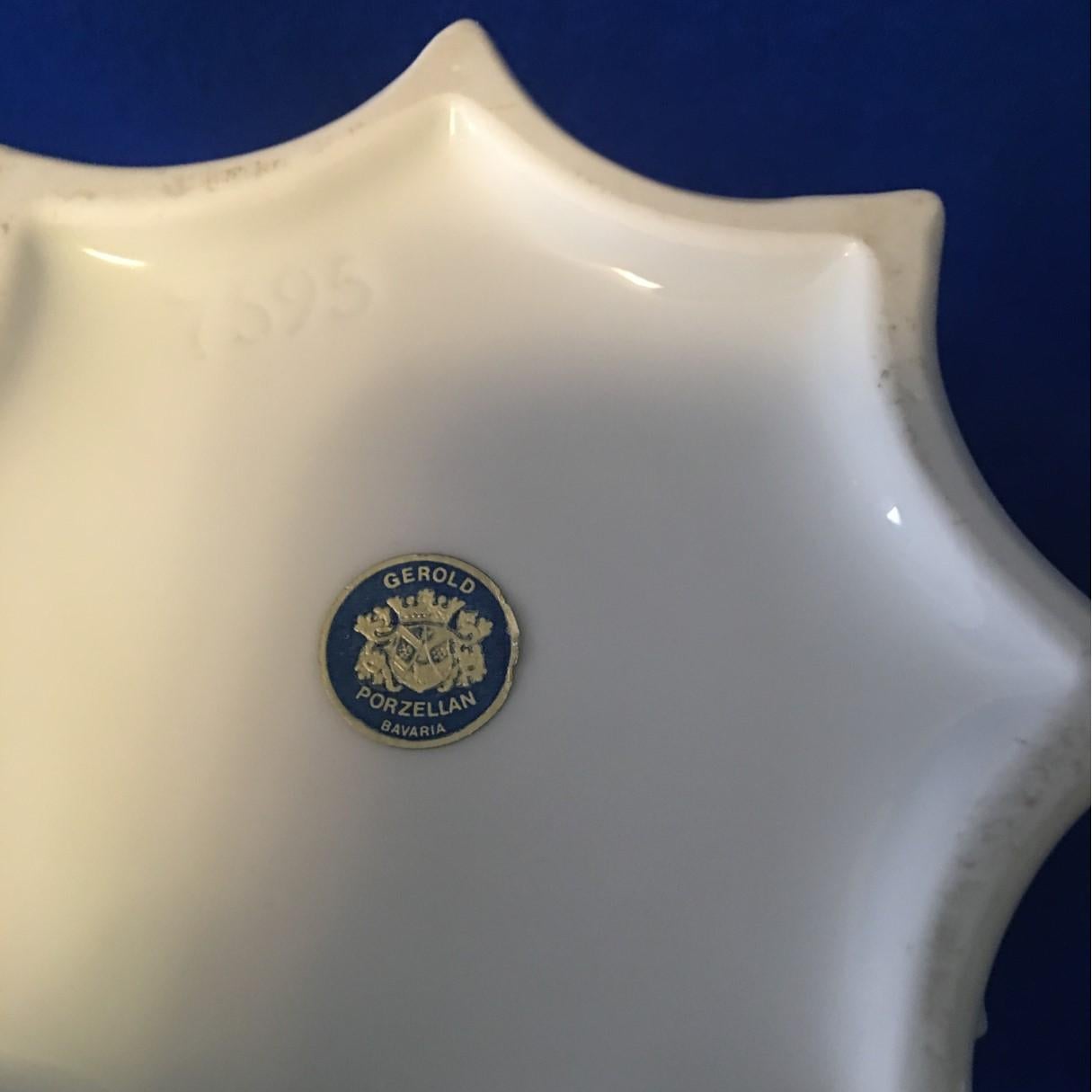 White Glaze Geometric Vase Gerold Porcelain Bavaria For Sale 3