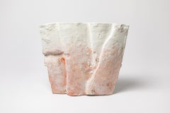 White glaze stoneware wall lamp by Laurent Petit, 2022.